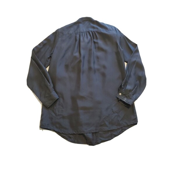 Womens Silk Blouse Sz M Lighweight Button Close Long Sleeve Chest Pocket DG2 - Picture 5 of 11